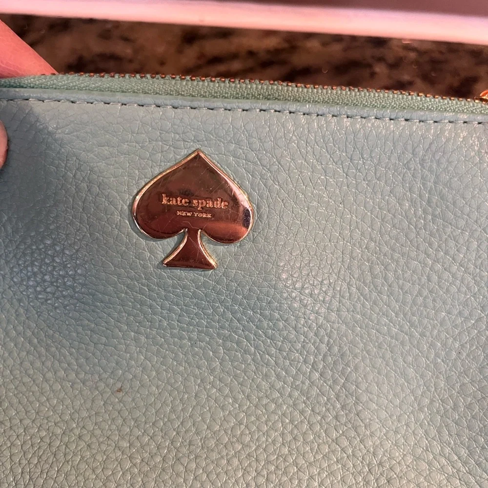 Kate Spade Leroy Sweet Bee Mint Green Leather Wristlet